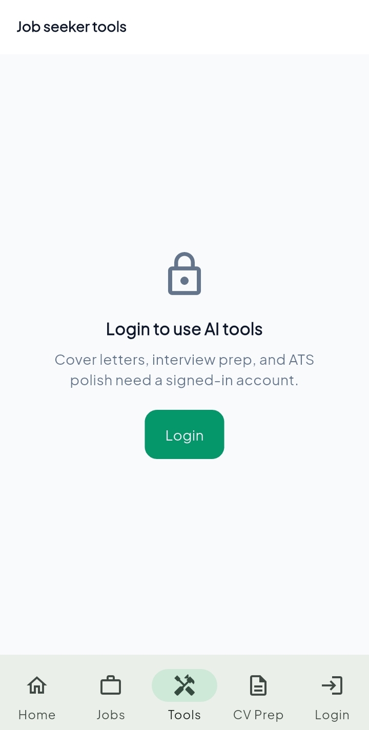 No Fee Jobs app — Tools